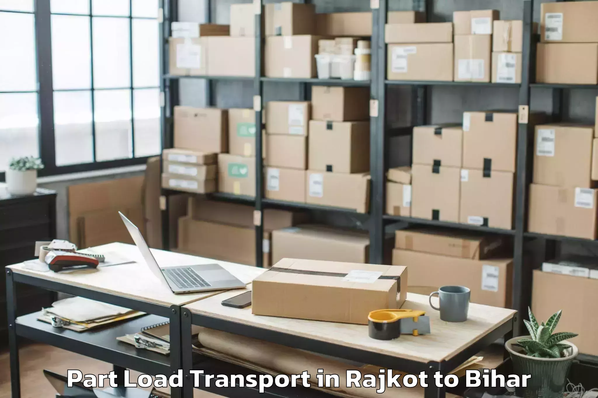 Book Rajkot to Nasriganj Part Load Transport Online